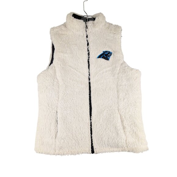 NFL Carolina Panthers Vest Womens Medium Reversible Sherpa NWT - Picture 6 of 7